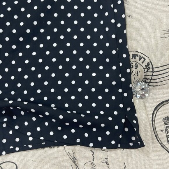 CeCe Polka Dot Flutter Sleeve Peter Pan Collar Top - Picture 7 of 10